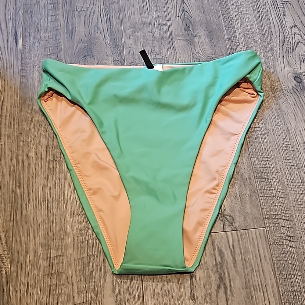 J. CREW High Rise High Cut Green Bikini Bottom Size Small BNWOT